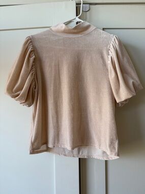 Free People M Velvet Puff Sleeve Top